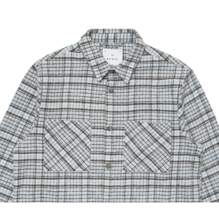EDWIN Blue/Grey Julius Long Sleeve Check Shirt