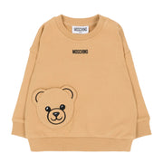 Moschino Baby Teddy Bear Patch Beige Sweatshirt