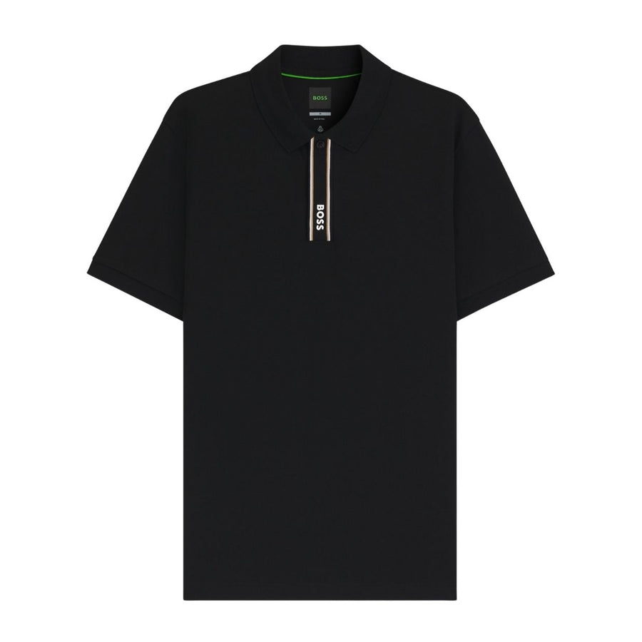 BOSS Paddy GOC Logo Placket Black Polo Shirt