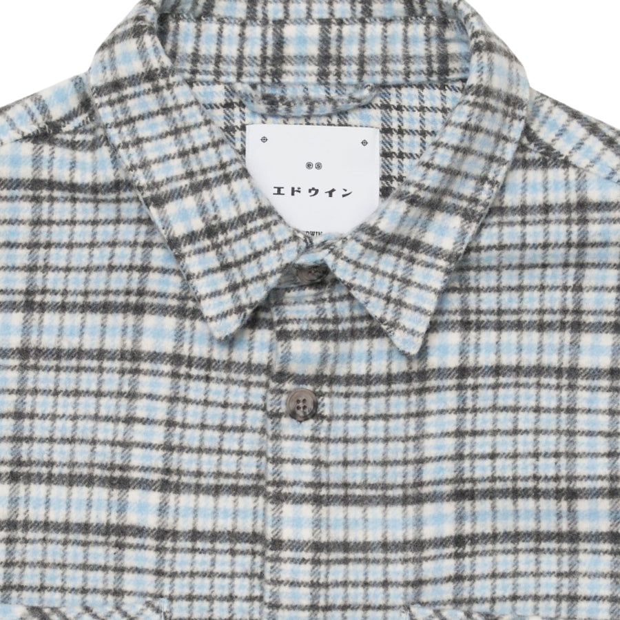 EDWIN Blue/Grey Julius Long Sleeve Check Shirt