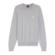 BOSS Logo Patch Cotton-Cashmere Kanovano Light Grey Sweatshirt