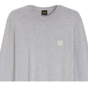 BOSS Logo Patch Cotton-Cashmere Kanovano Light Grey Sweatshirt