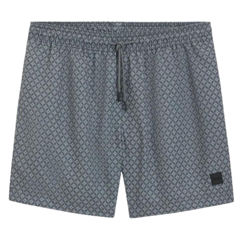 BOSS Vibe Pattern Grey Swim Shorts