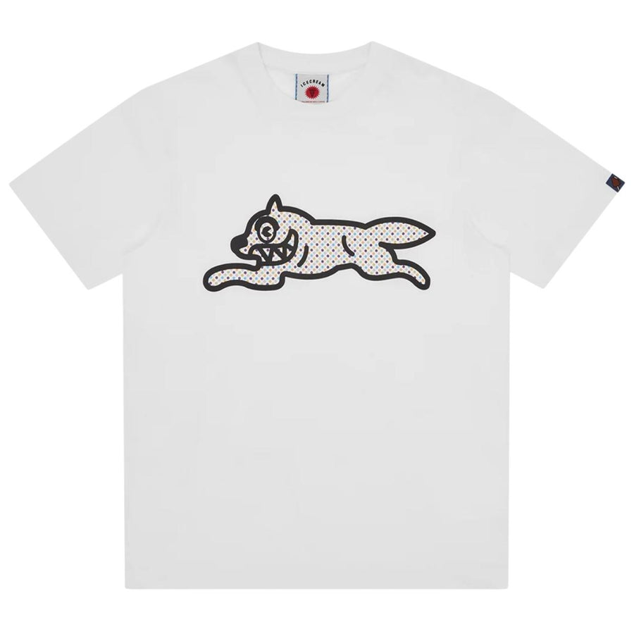 ICECREAM Polka Dot Running Dog White T-Shirt