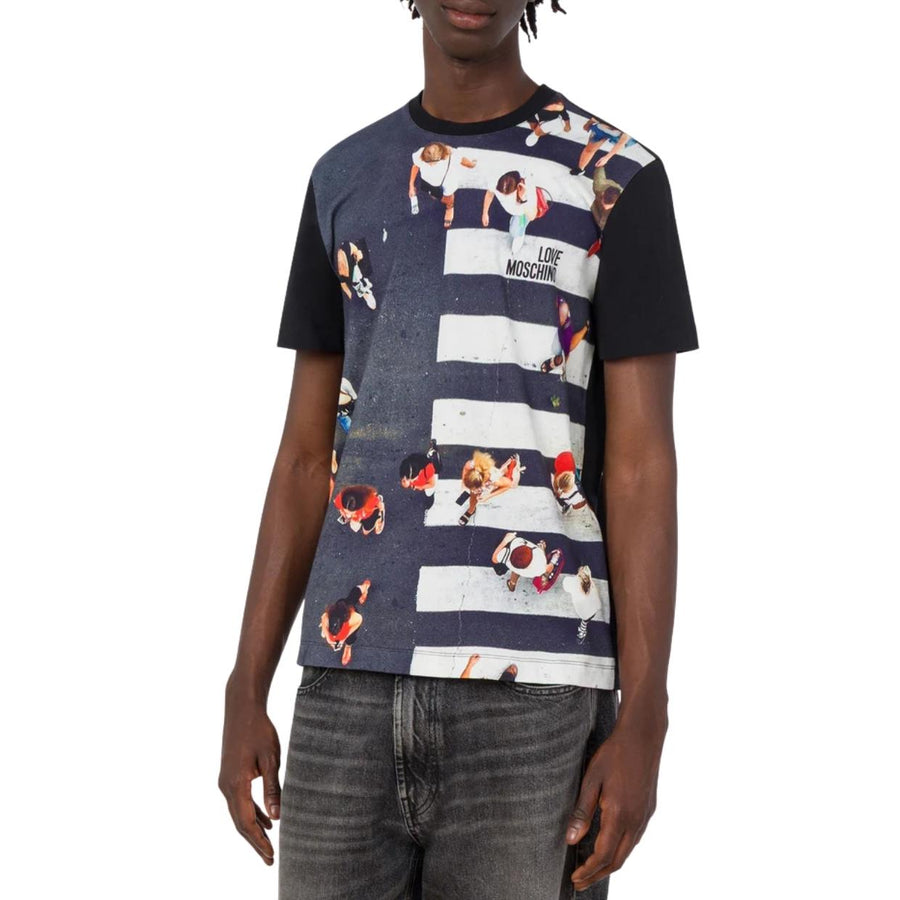 Love Moschino Graphic Print Navy T-Shirts