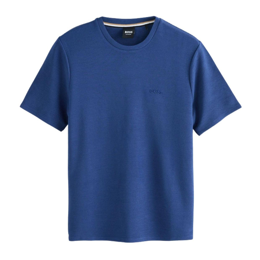 BOSS Embroidered Logo Royal Blue Rib T-Shirt