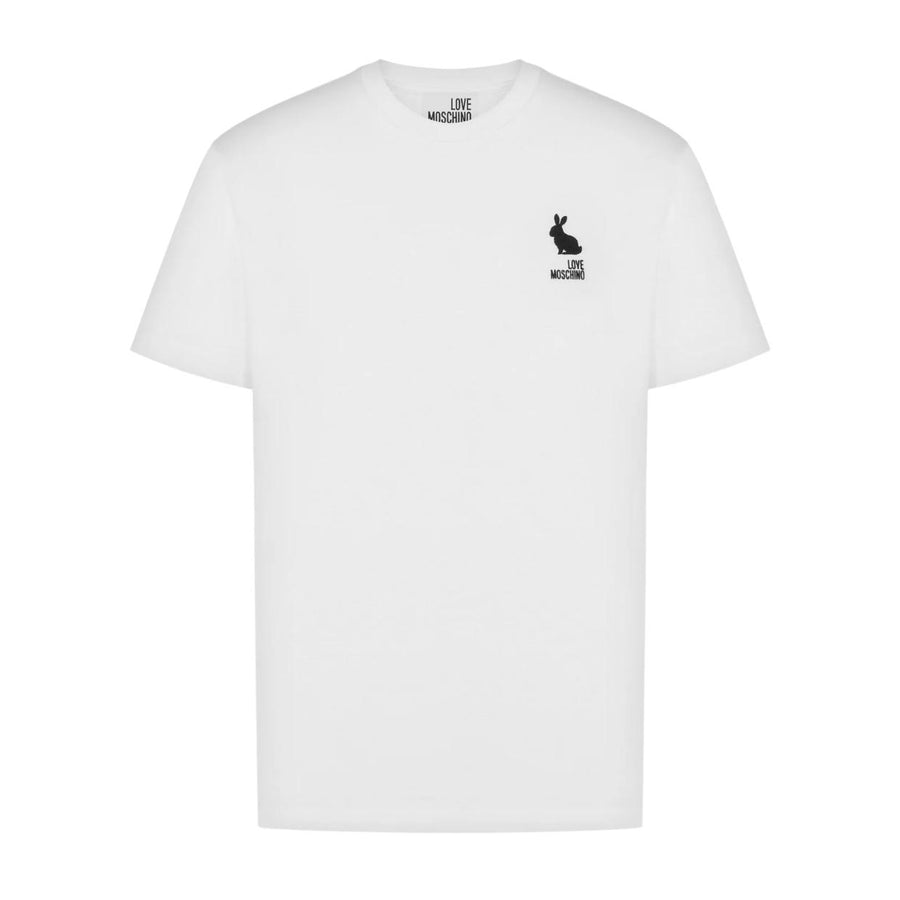 Love Moschino Embroidered Logo White T-Shirt