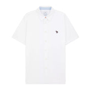 Paul Smith Zebra Badge Tailored Fit White Short Sleeve Shirt
