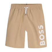 BOSS Kids Printed Logo Stone Swim Shorts