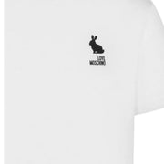 Love Moschino Embroidered Logo White T-Shirt