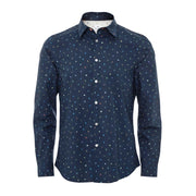 Paul Smith Tailored Fit All-Over Logo Navy Shirt