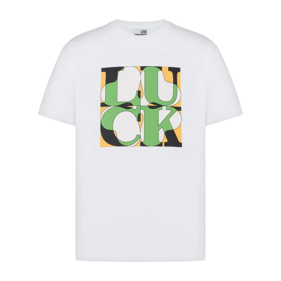 Love Moschino Printed Graphic White T-Shirts