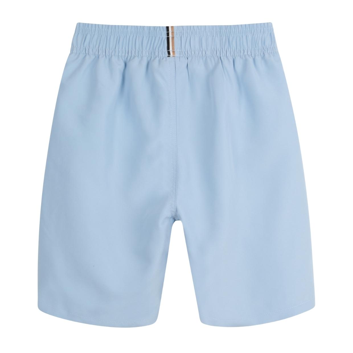 BOSS Kids Printed Logo Persian Blue Swim Shorts