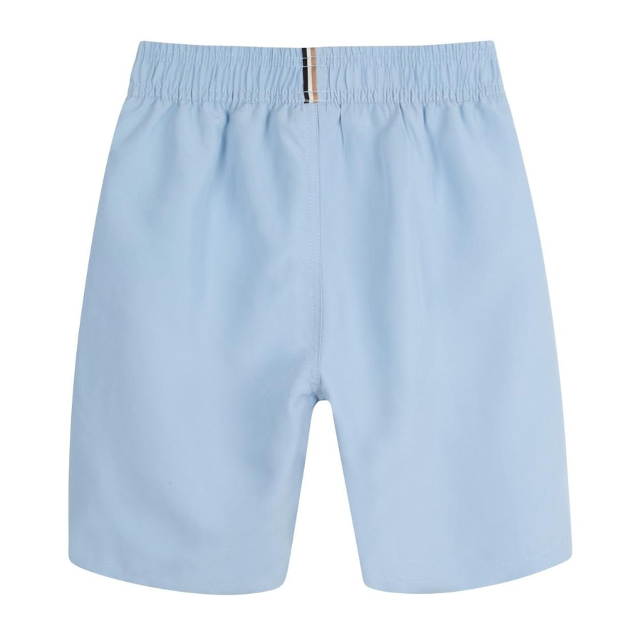 BOSS Kids Printed Logo Persian Blue Swim Shorts