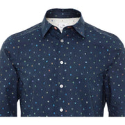 Paul Smith Tailored Fit All-Over Logo Navy Shirt