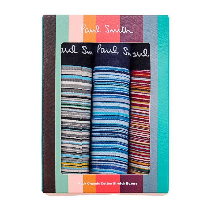 Paul Smith Tri-Colour Signature Stripe Three Pack Cotton Stretch Boxers