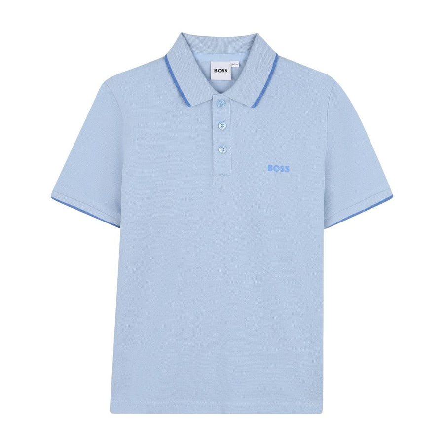 BOSS Kids Contrast Logo Persian Blue Polo Shirt