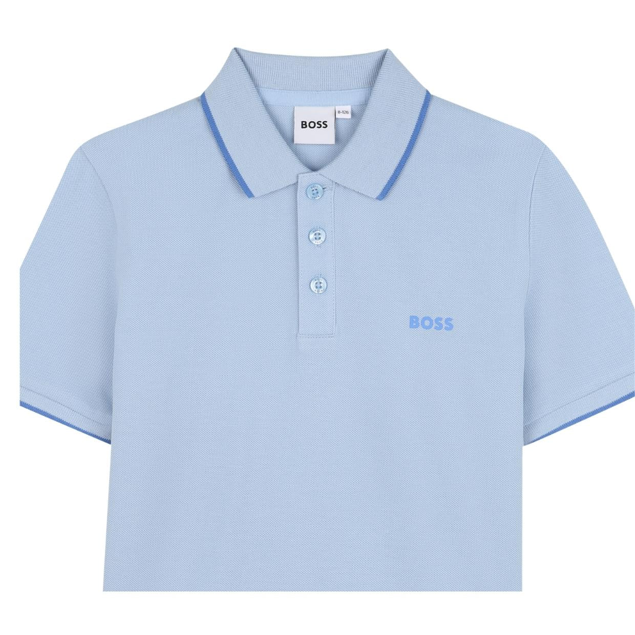 BOSS Kids Contrast Logo Persian Blue Polo Shirt
