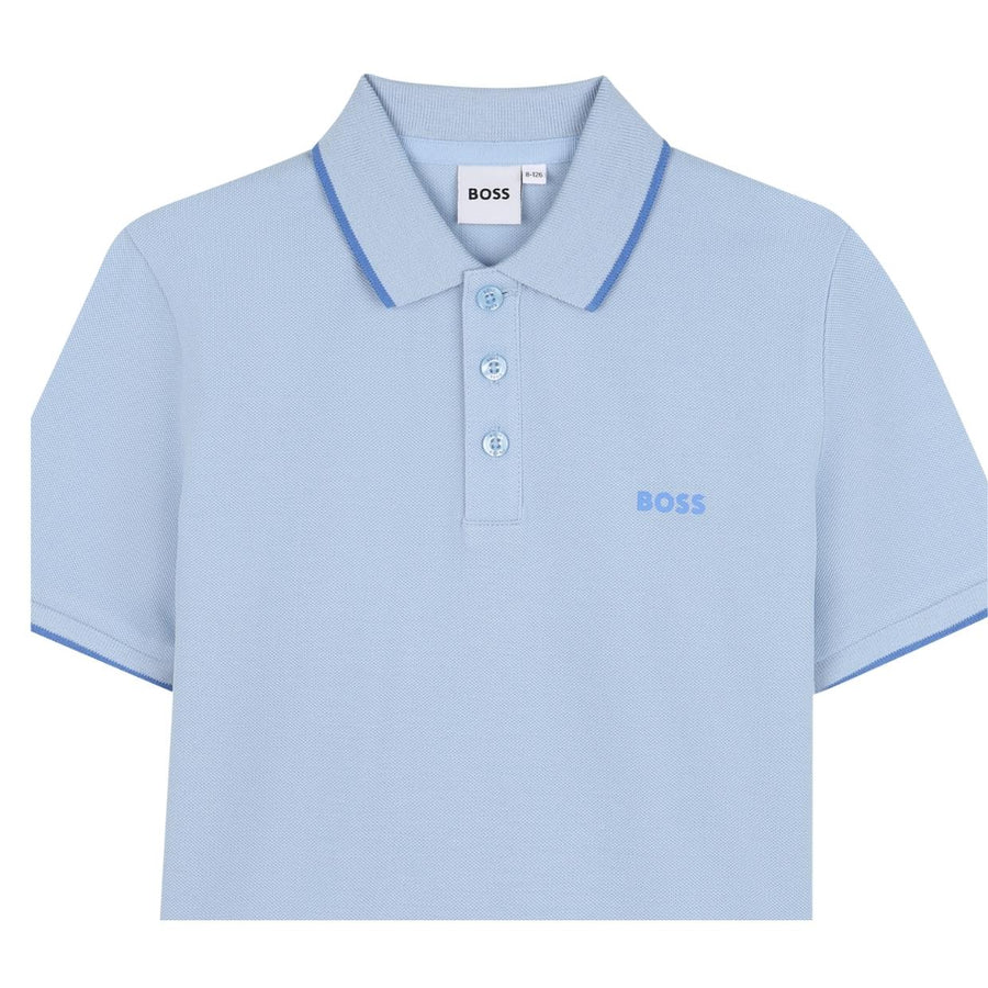 BOSS Kids Contrast Logo Persian Blue Polo Shirt