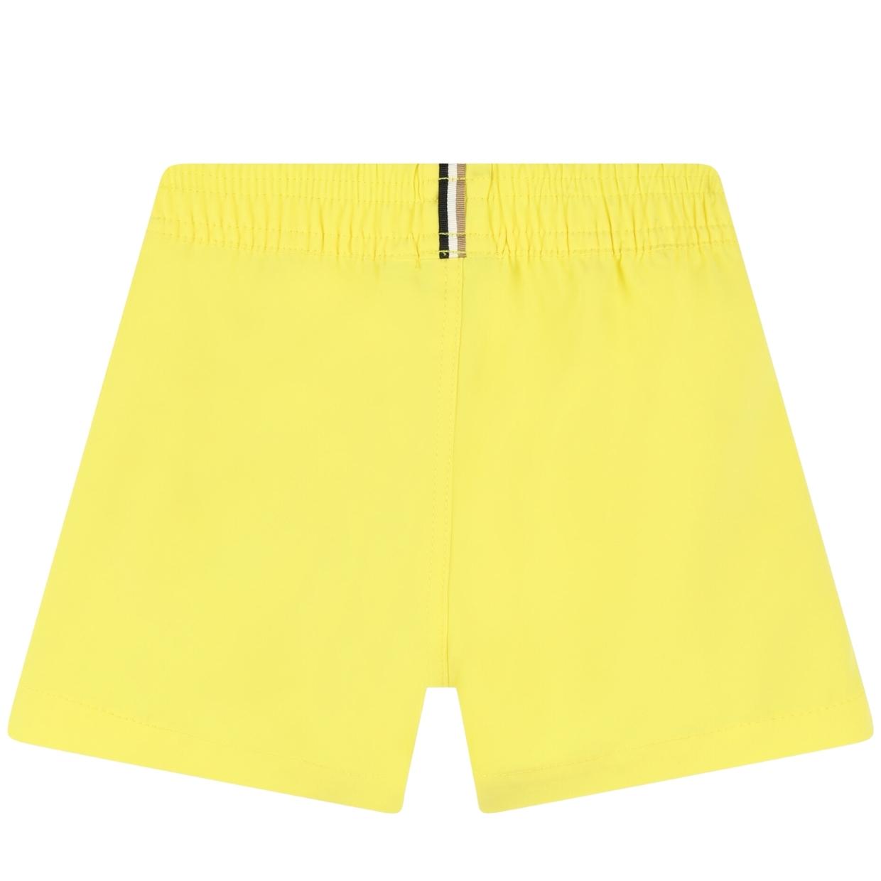 BOSS Baby Logo Print Yellow Swim Shorts