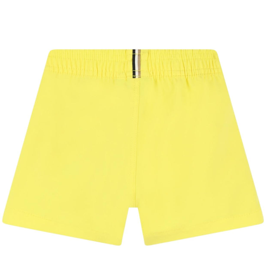 BOSS Baby Logo Print Yellow Swim Shorts