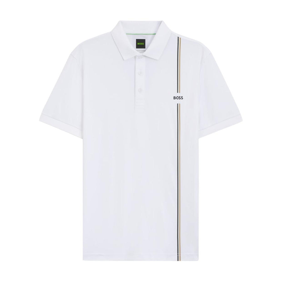 BOSS Slim fit Signature Stripe White Polo Shirt