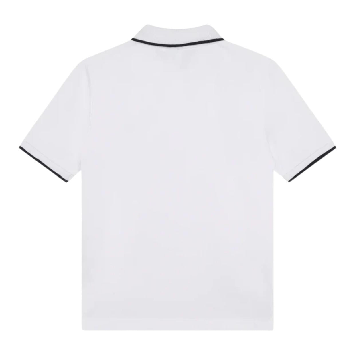 BOSS Kids Contrast Logo White Polo Shirt