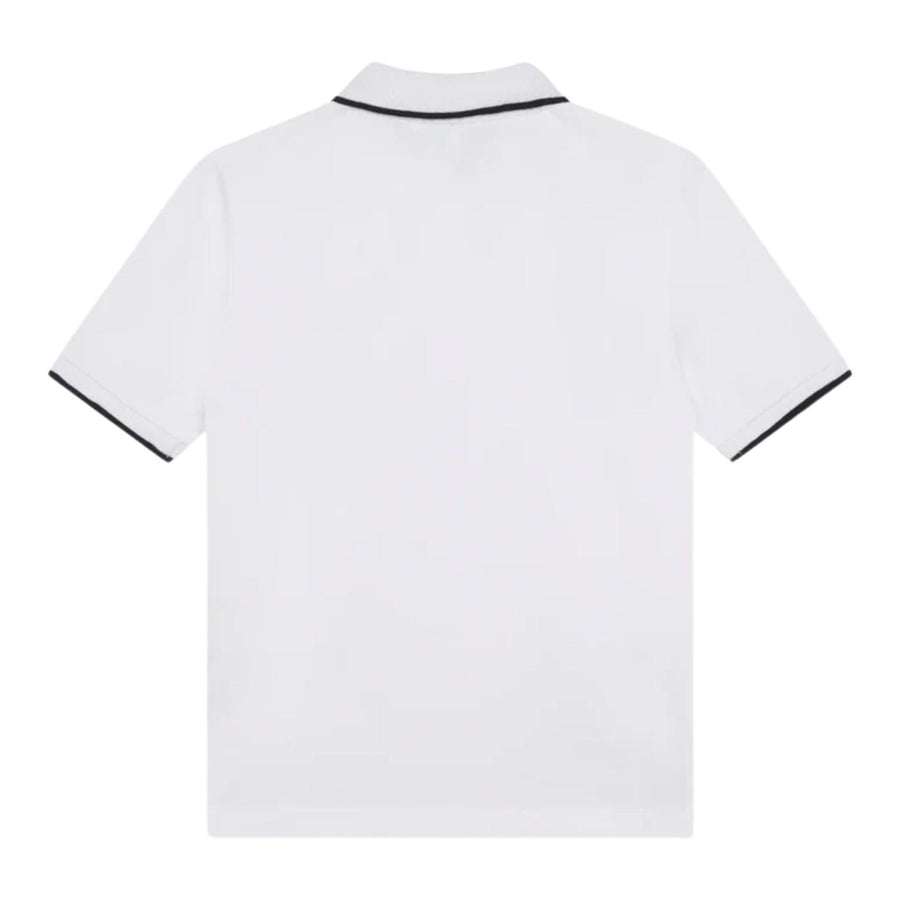 BOSS Kids Contrast Logo White Polo Shirt
