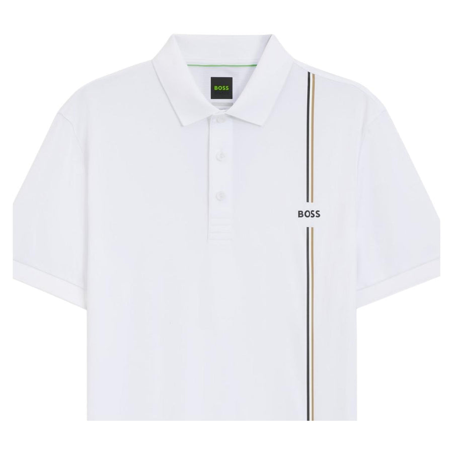 BOSS Slim fit Signature Stripe White Polo Shirt
