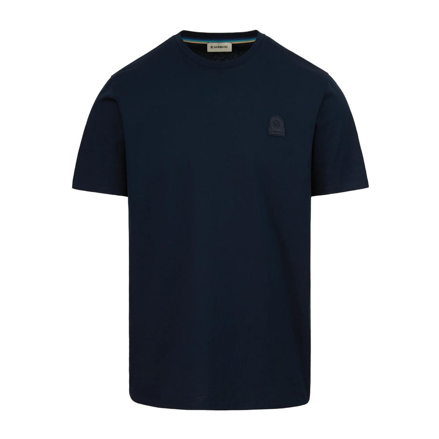 Sandbanks Rubberised Badge Logo Navy T-Shirt