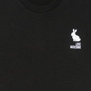 Love Moschino Embroidered Logo Black T-Shirt