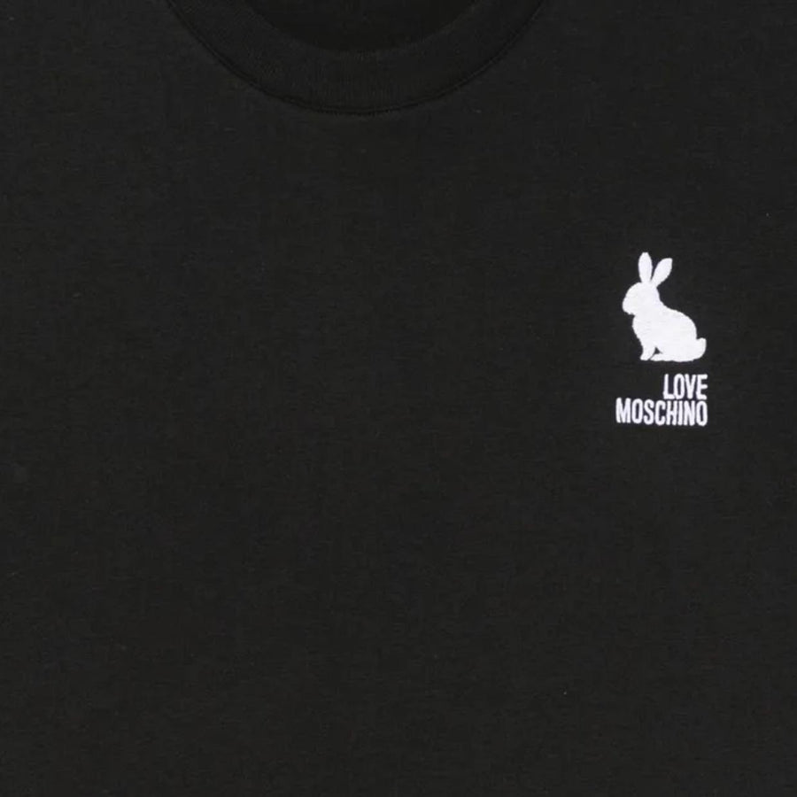 Love Moschino Embroidered Logo Black T-Shirt