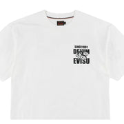 EVISU Printed Multi Badge Fortune Daicock Off White T-Shirt