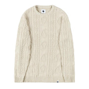 Pretty Green Marlybone Paisley Cable Knit Stone Sweatshirt