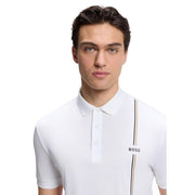BOSS Slim fit Signature Stripe White Polo Shirt