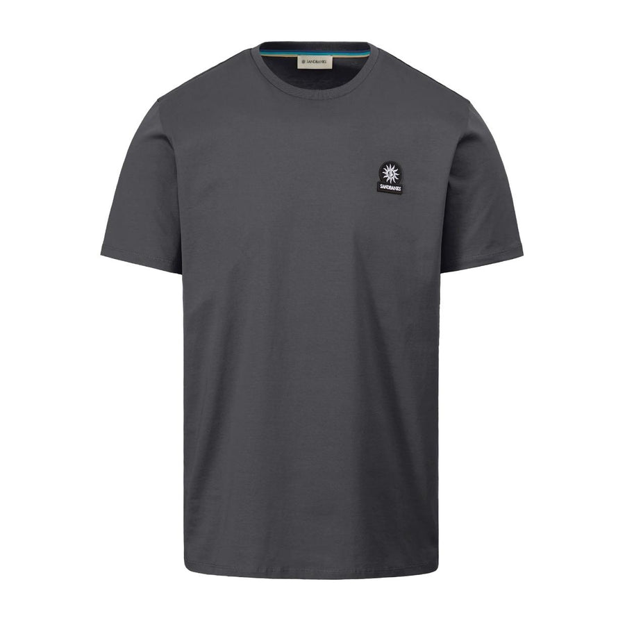 Sandbanks Logo Badge Slim Fit Anthracite Grey T-Shirt