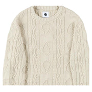Pretty Green Marlybone Paisley Cable Knit Stone Sweatshirt