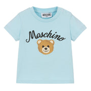 Moschino Baby Embroidered Logo Sky Blue T-Shirt