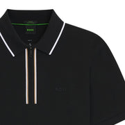 BOSS Philix GOC Stretch Cotton Slim Fit Black Polo Shirt