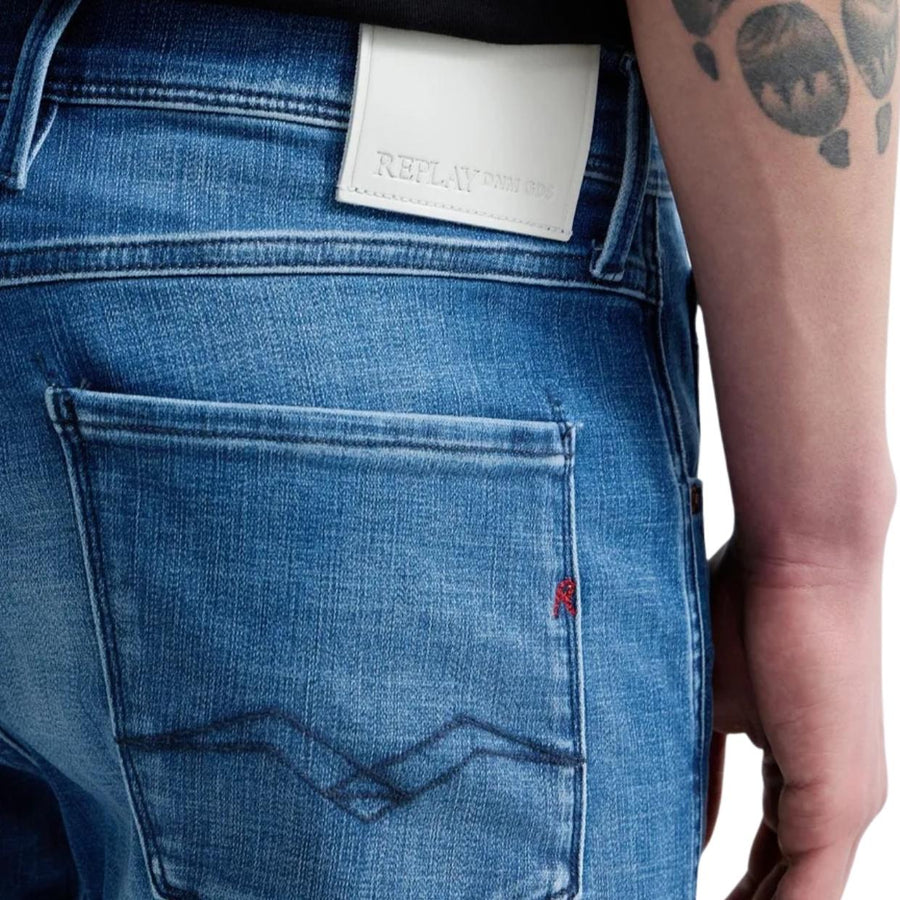 Replay Anbass Slim Fit Medium Blue Hyperflex Denim Jeans