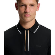 BOSS Philix GOC Stretch Cotton Slim Fit Black Polo Shirt