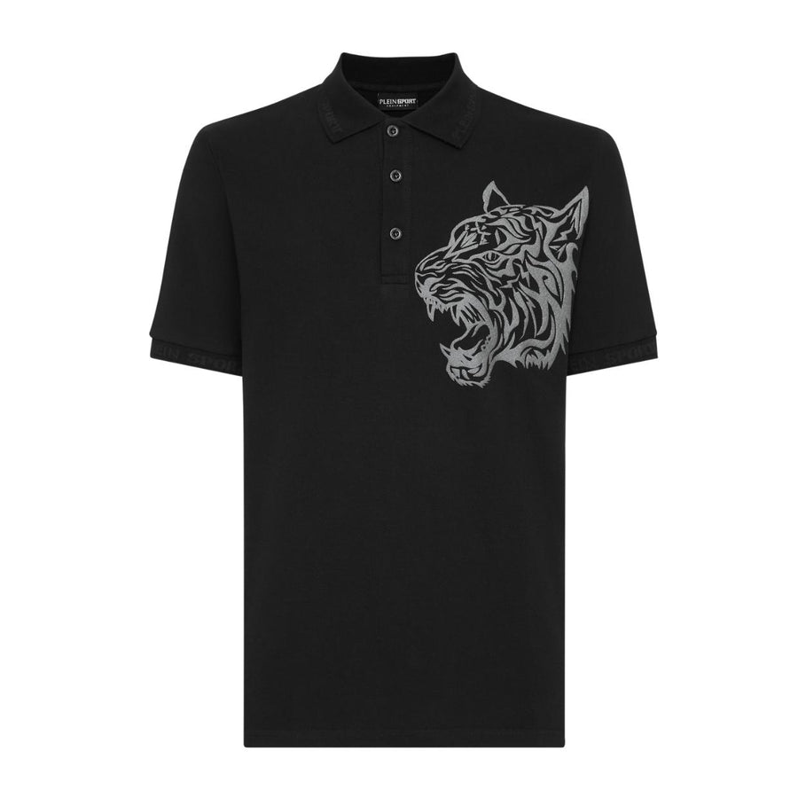 Plein Sport Tiger SS Black Polo Shirt