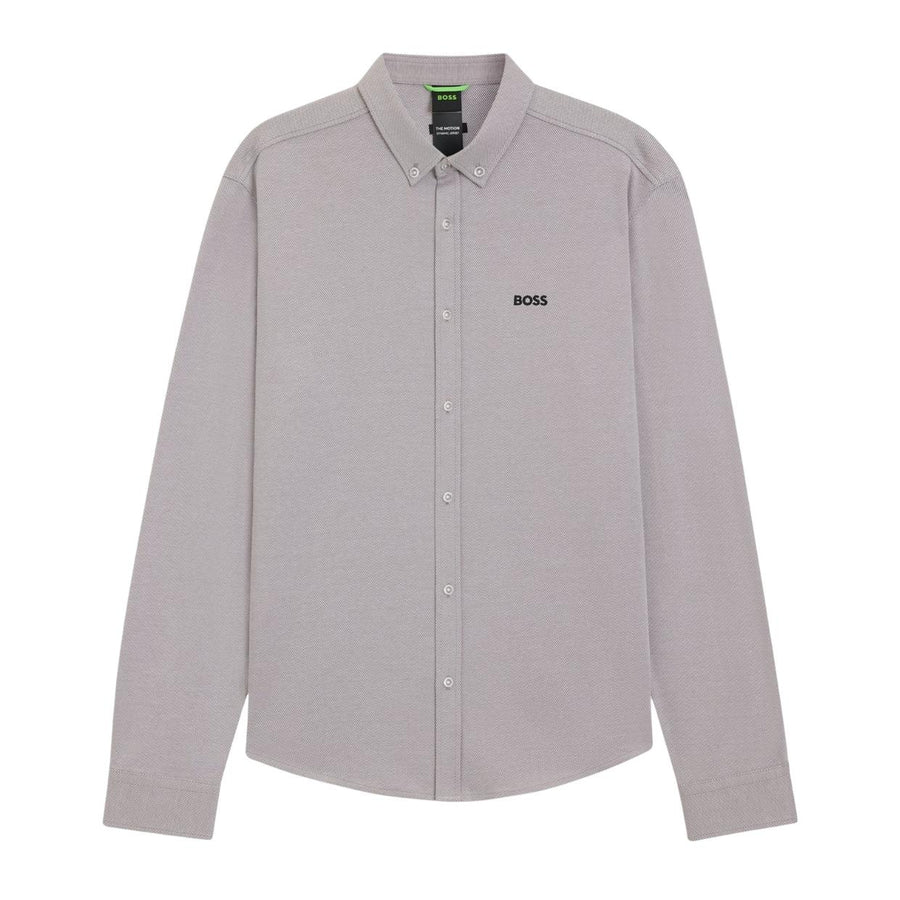 BOSS Embroidered Logo Motion Regular Fit Grey Shirt