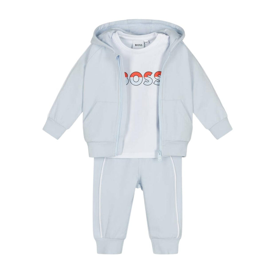 BOSS Baby Logo Print Pale Blue Tracksuit Set