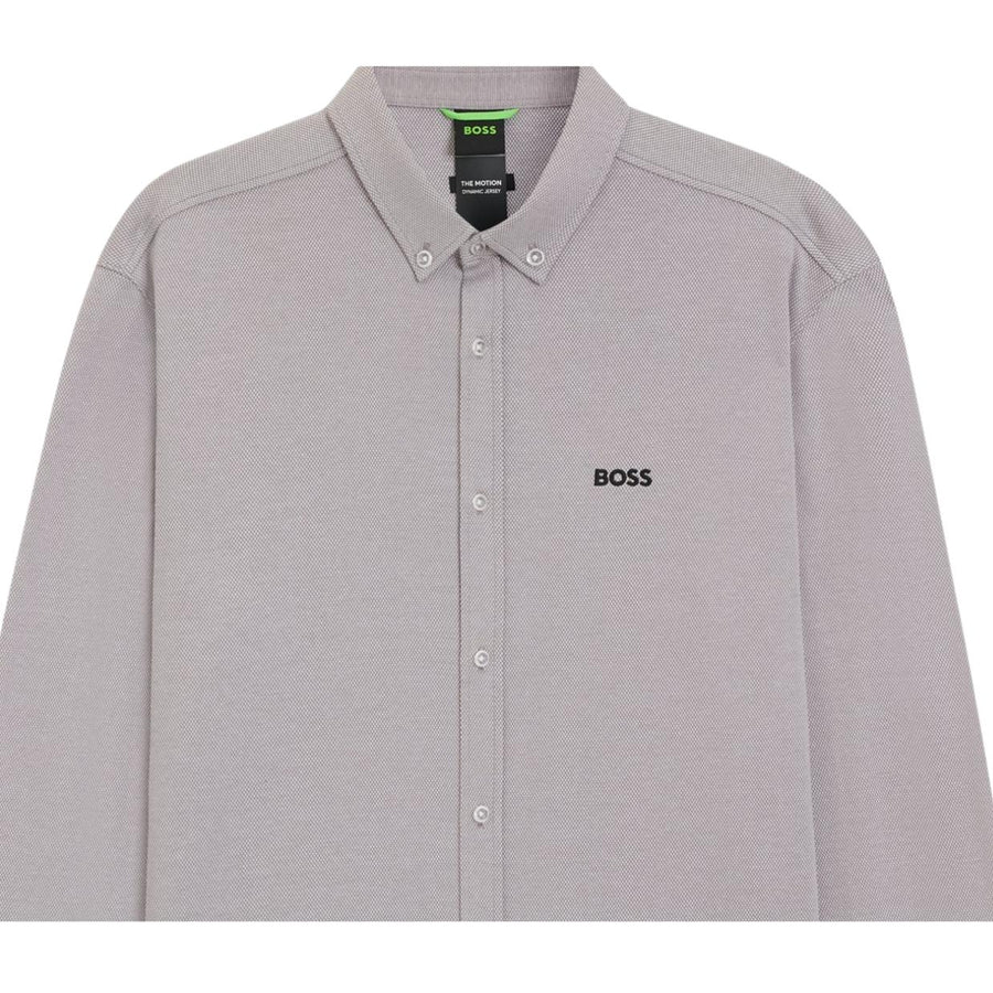 BOSS Embroidered Logo Motion Regular Fit Grey Shirt