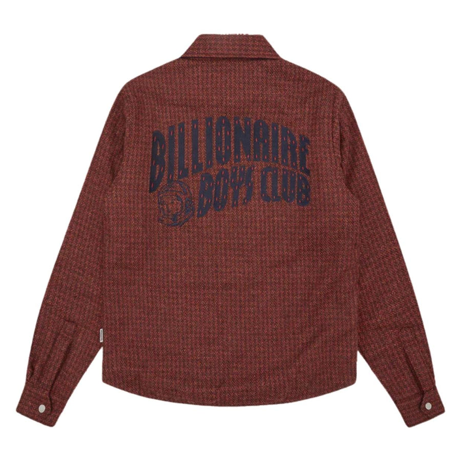 Billionaire Boys Club Boys Arch Logo Check Burgundy Overshirt