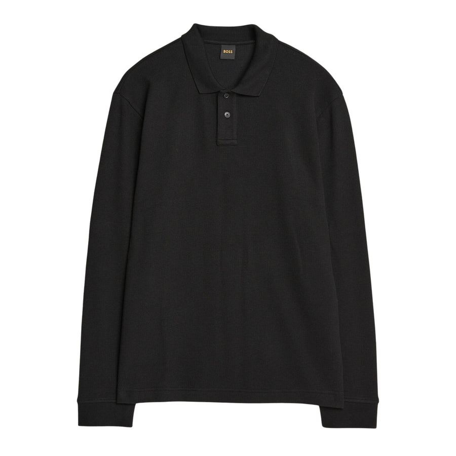 BOSS Petempestolong 1 Black Sweat Polo Shirt