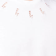 Neil Barrett Broderie Anglaise Collar Bolt White T-Shirt