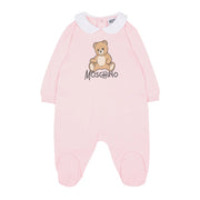 Moschino Baby Teddy Bear Pink Cotton Babygrow