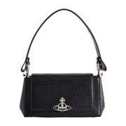 Vivienne Westwood Hazel Medium Black Croc Handbag